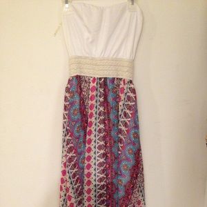 Wild daisy brand Strapless gypsy boho dress small